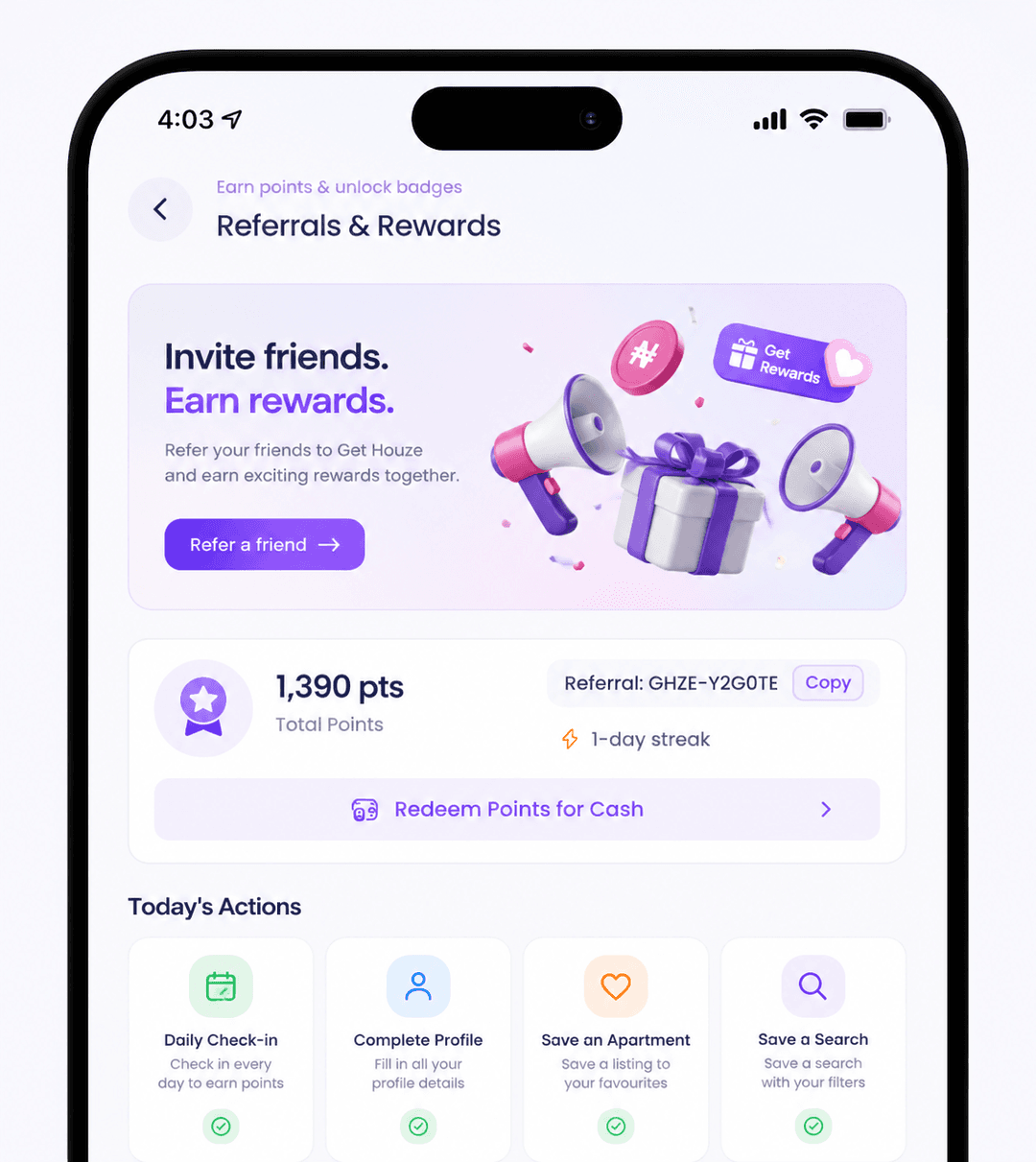 GetHouze Refer and Earn